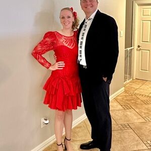 Red 1980s Cocktail Dress